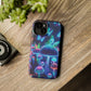 Neon Glitterbug Heaven. Neon Butterflies and Mushrooms Premium Art Magsafe Magnet Tough IPhone 13 14 15 Pro Plus Max and Mini in Matte and Glossy Phone cases