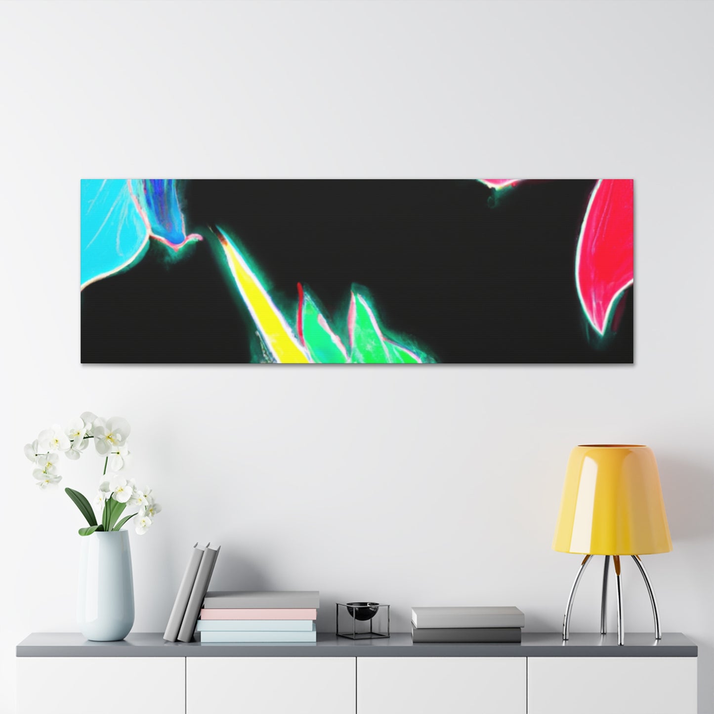 "Neon Rainbow Unicorn Cluster" NEON Unicorns Art Canvas