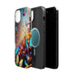 "Neon Butterfly Blooms" Neon Butterflies Premium Art Magsafe Magnet Tough IPhone 13 14 15 Pro Plus Max and Mini in Matte and Glossy Phone cases