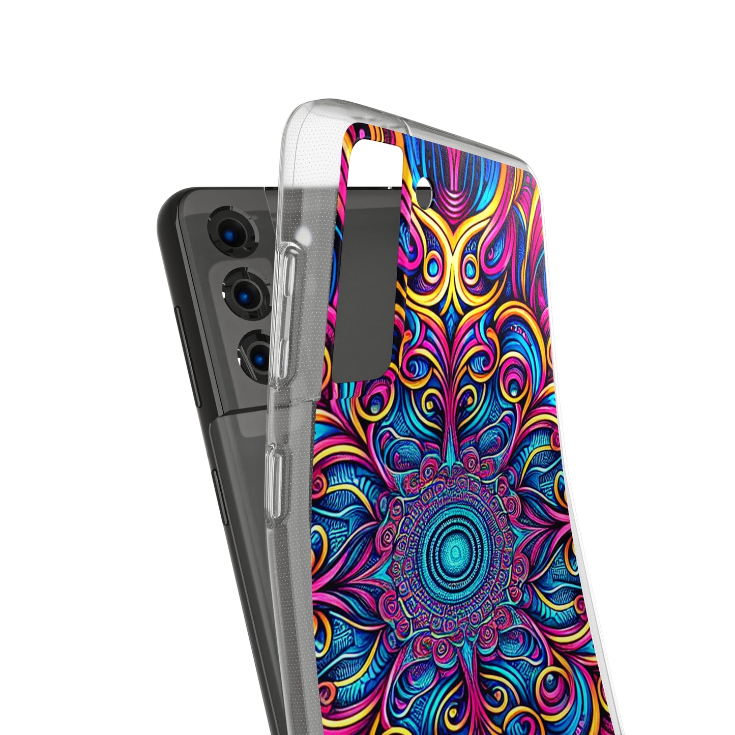 "Fantasia of Fluorescence" Infinity Patterns Art Polycarbonate Phone Case Samsung Galaxy s21 s22 Google Pixel 6 Iphone 11 12 13 14 Pro Max Mini Plus