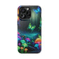 Neon Nocturne. Neon Butterflies and Mushrooms Premium Art Magsafe Magnet Tough IPhone 13 14 15 Pro Plus Max and Mini in Matte and Glossy Phone cases