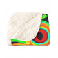 "Neon Night Owls" - NEON Owls Art Sherpa Blanket