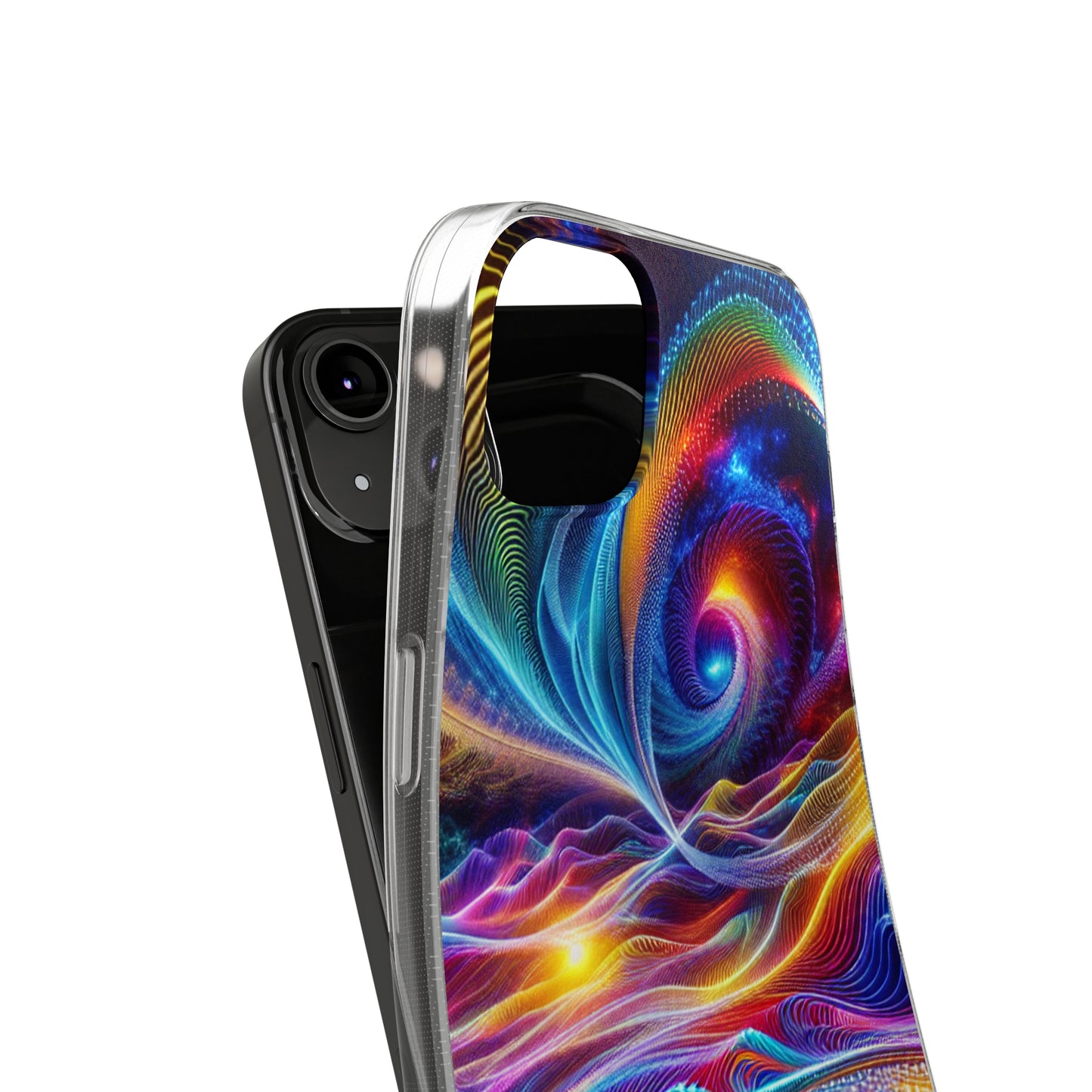 Neon Vortex. Infinity Patterns Art Polycarbonate Phone Case