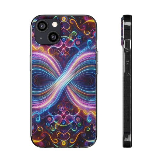 "Neon Infinity Bliss" Infinity Patterns Art Polycarbonate Phone Case