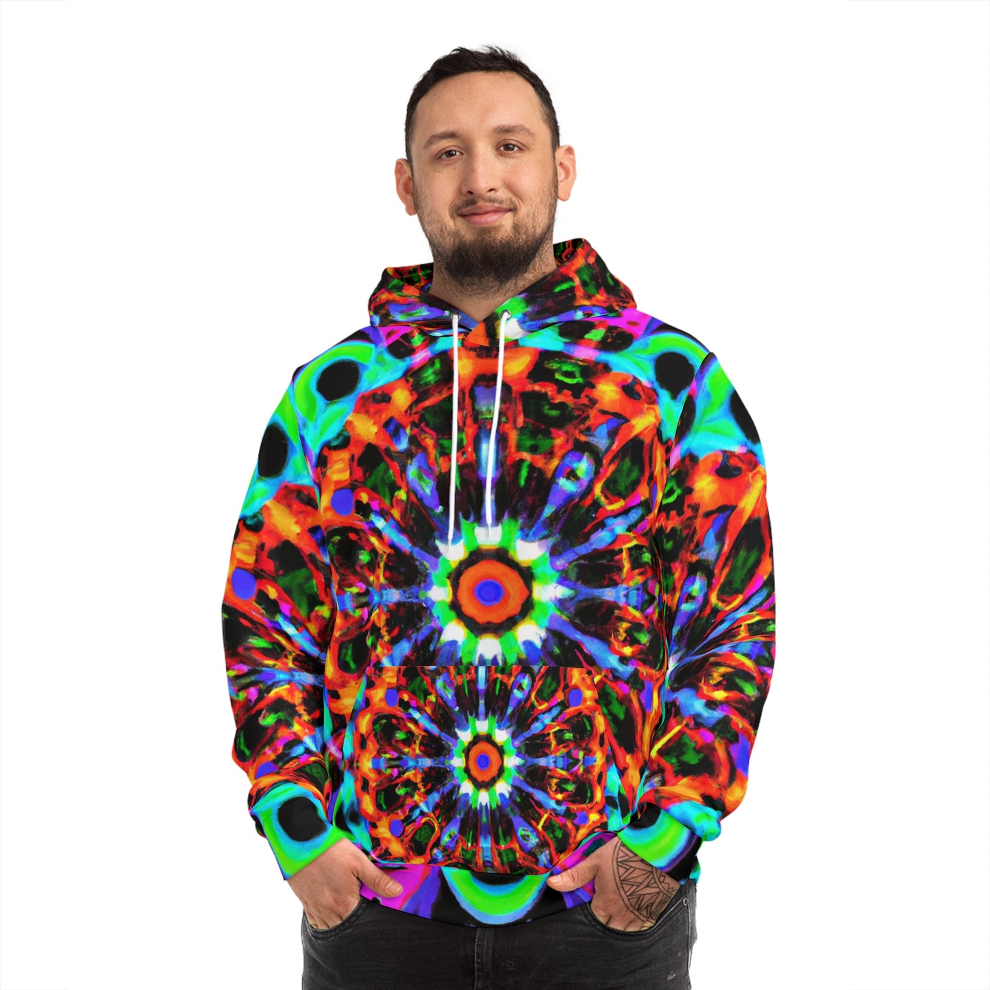 Electric Labyrinth Latitude -Trippy Infinity Patterns AOP Hoodie