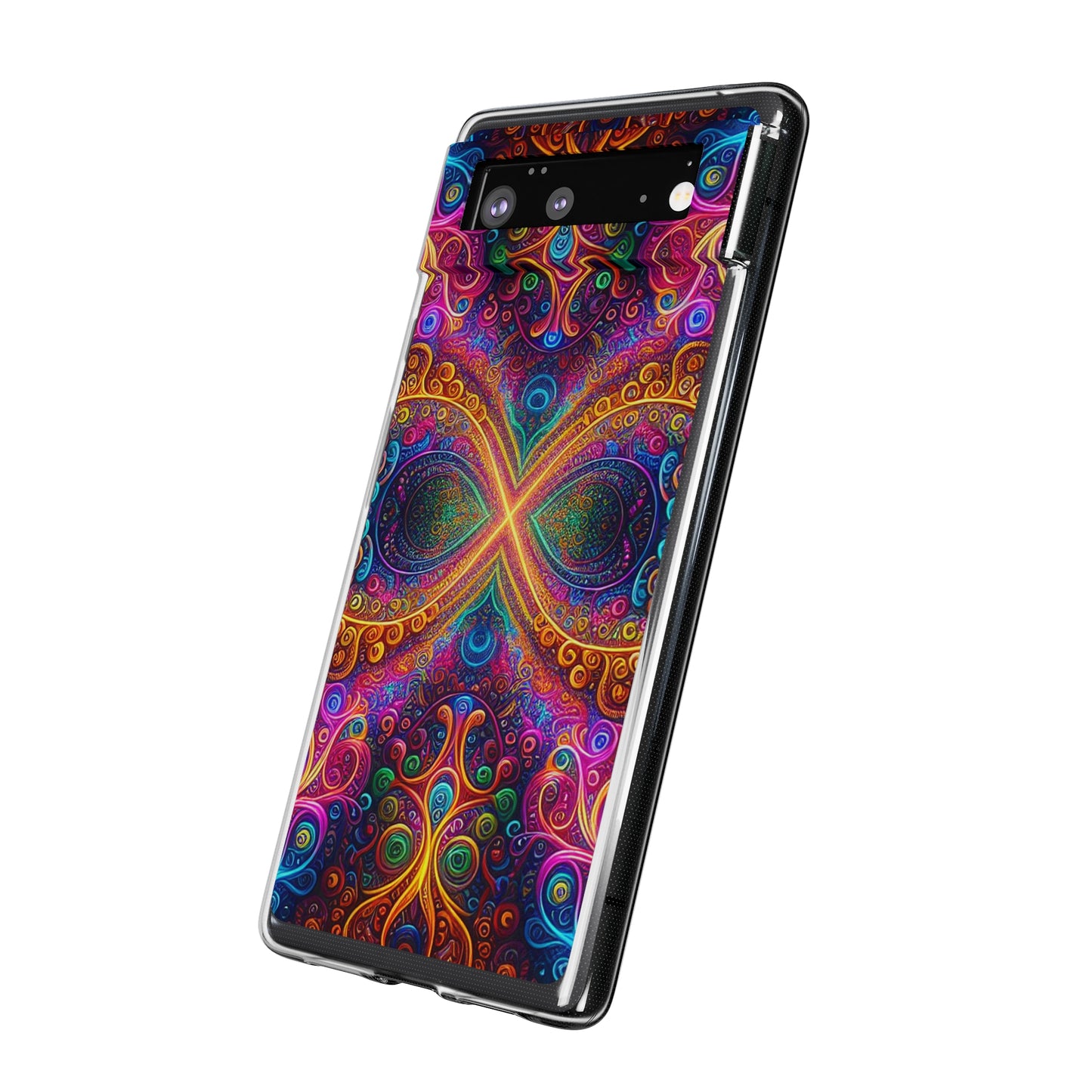 Vibrant Trippy Neon Infinity Swirls Infinity Patterns Art Polycarbonate Phone Case