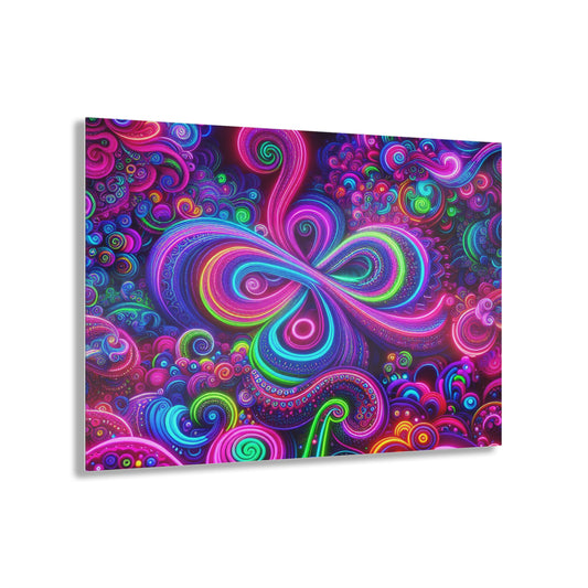 Cosmic Swirlery. Trippy infity Pattern 1/4" Glossy Acrylic Art