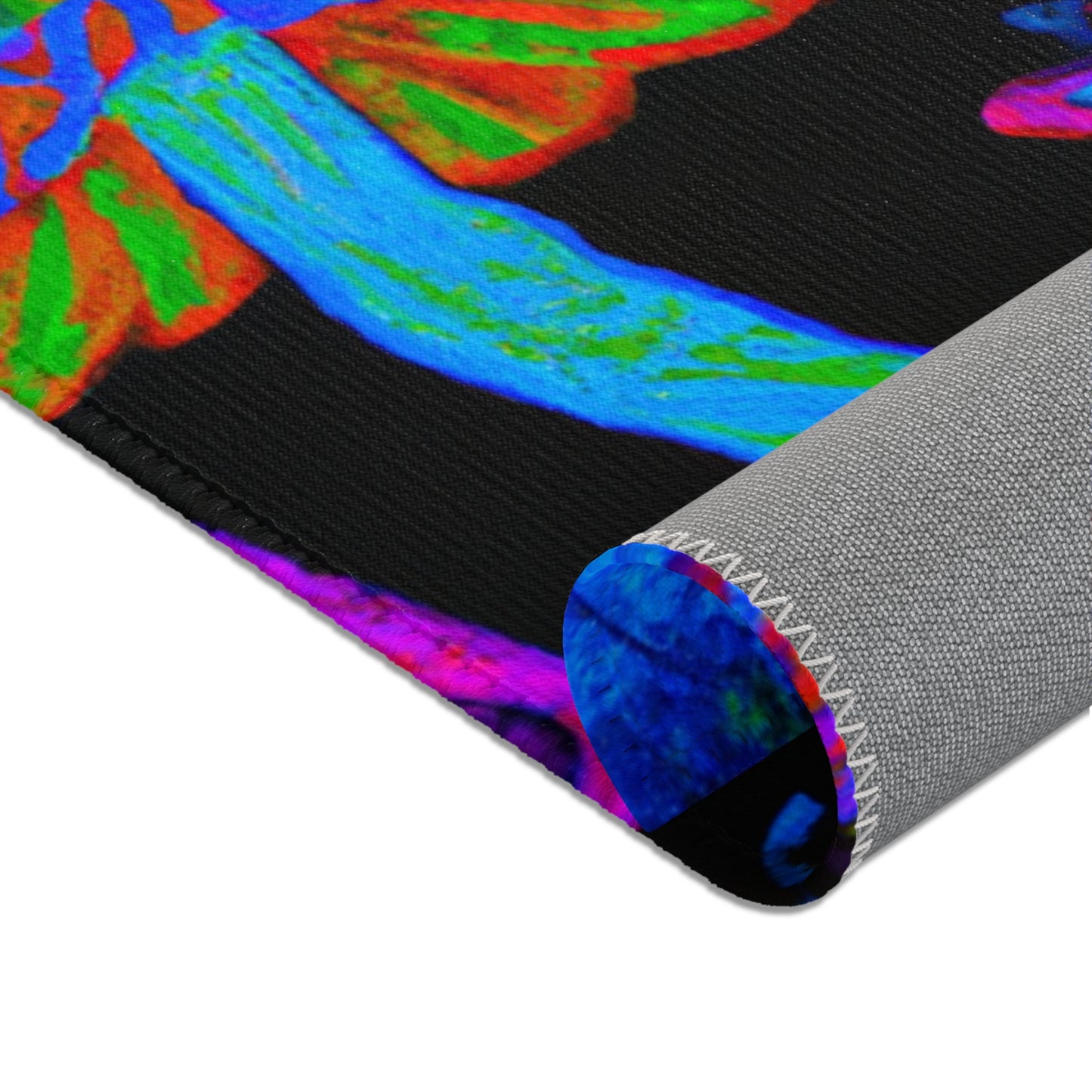 Neon Splendour. Butterflies & Mushrooms Area Rug