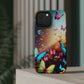 "Neon Butterfly Blooms" Neon Butterflies Premium Art Magsafe Magnet Tough IPhone 13 14 15 Pro Plus Max and Mini in Matte and Glossy Phone cases