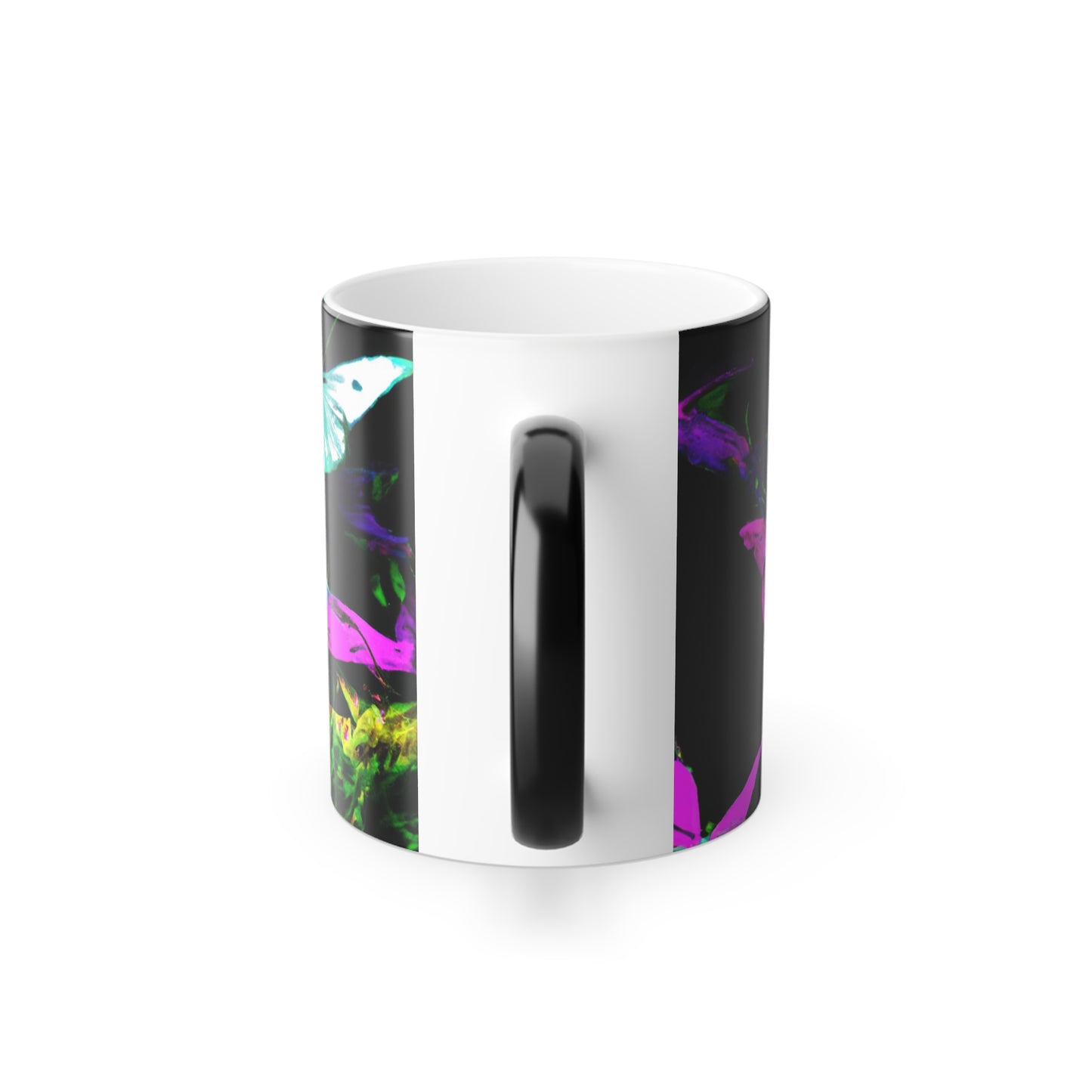 Neon Fantasia. Mushrooms & Butterflies 11oz Color Morphing Mug