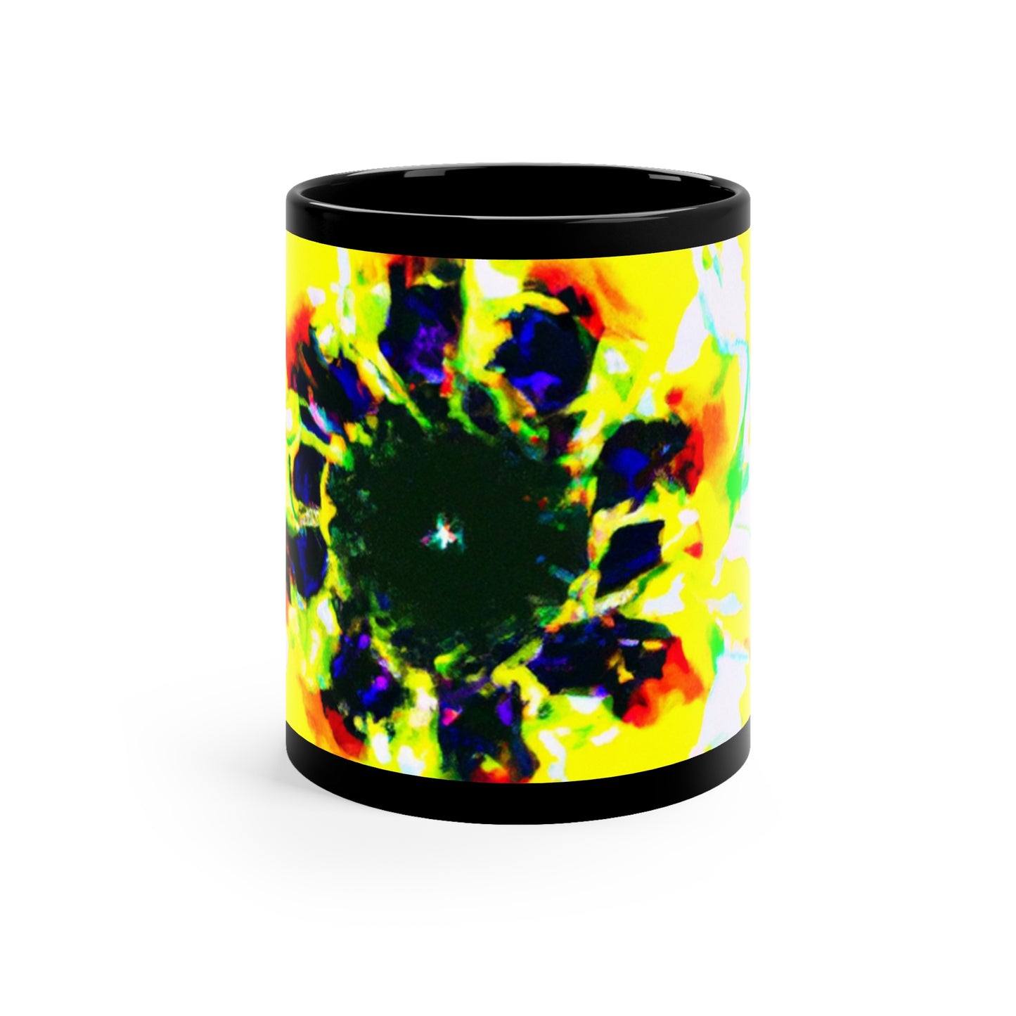 "Galactic Mirage" Trippy Infninty Patterns 11oz Black Mug