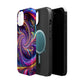 Vivid Psychedelic Cosmic Euphoria. Neon Trippy Infinity Patterns Premium Art Magsafe Magnet Tough IPhone 13 14 15 Pro Plus Max and Mini in Matte and Glossy Phone cases