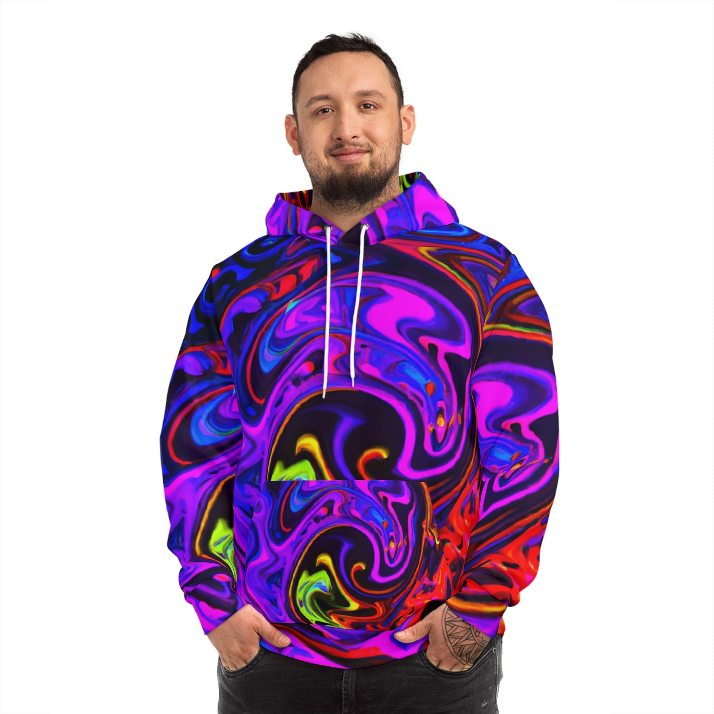1. Cosmic Chaos of Color. -Trippy Infinity Patterns AOP Hoodie