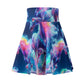 1. "Illuminous Phantasies" -NEON Unicorns Woman' Skater Skirt