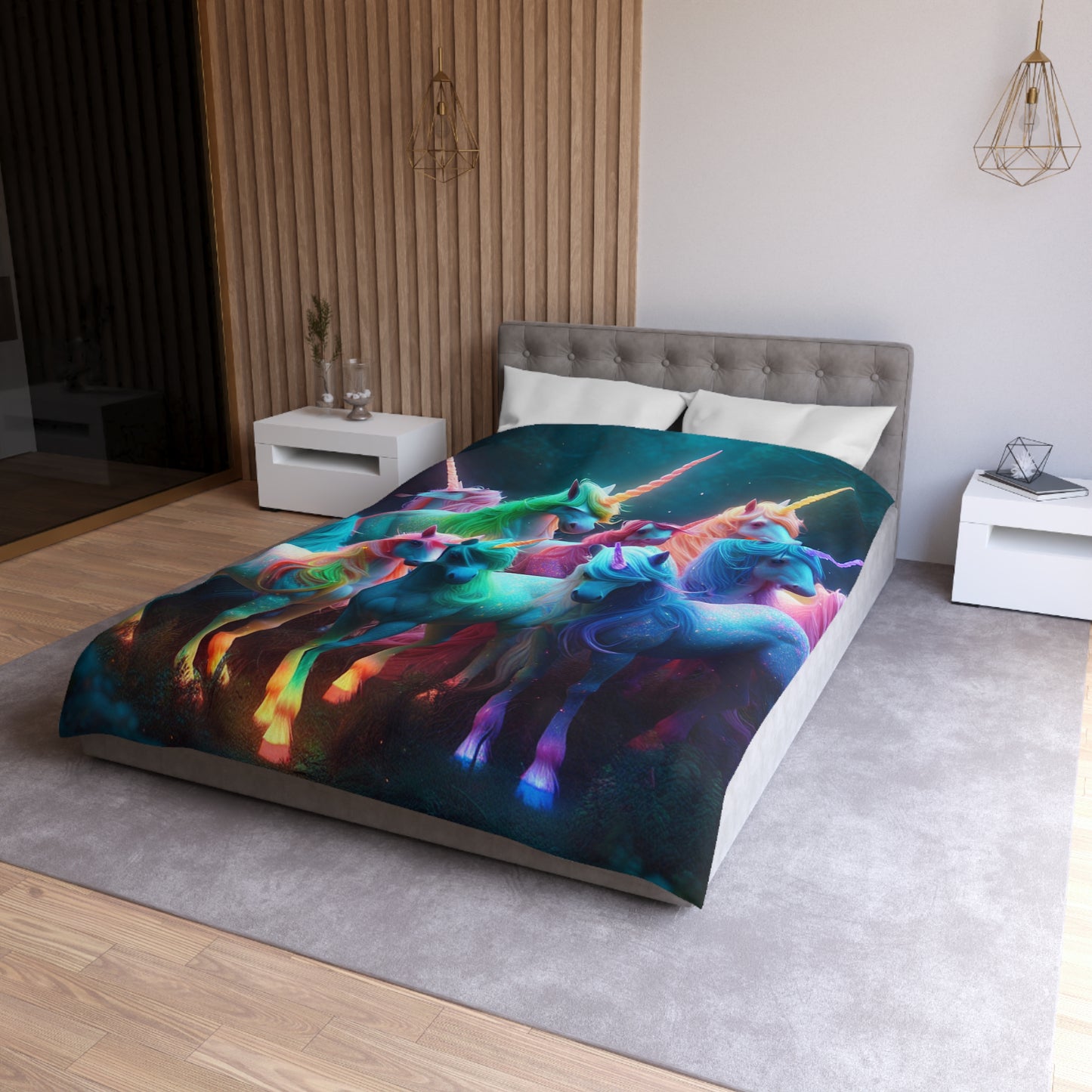 Giovanni da Guido - NEON Unicorns Microfiber Duvet Cover
