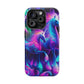 Neon Uniflourish Neon Unicorns Premium Art Magsafe Magnet Tough IPhone 13 14 15 Pro Plus Max and Mini in Matte and Glossy Phone cases