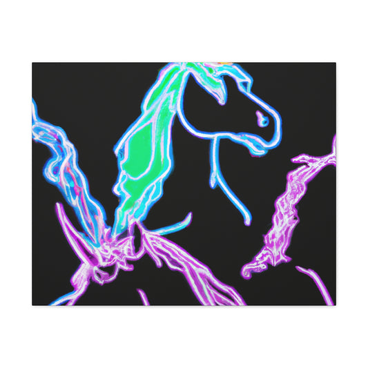 "Galactic Shebang of Neon Unicorns" NEON Unicorns Art Canvas