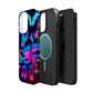 Neon Fantasy Garden Neon Butterflies and Mushrooms Premium Art Magsafe Magnet Tough IPhone 13 14 15 Pro Plus Max and Mini in Matte and Glossy Phone cases