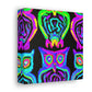Neon Night Owls. NEON Owls Art Canvas