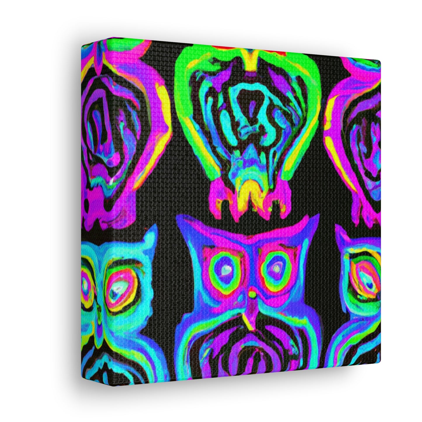 Neon Night Owls. NEON Owls Art Canvas