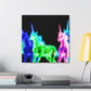 Enchanted Neon Dreamscape NEON Unicorns Art Canvas