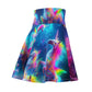 1. "Vivacious Voyage" -NEON Unicorns Woman' Skater Skirt