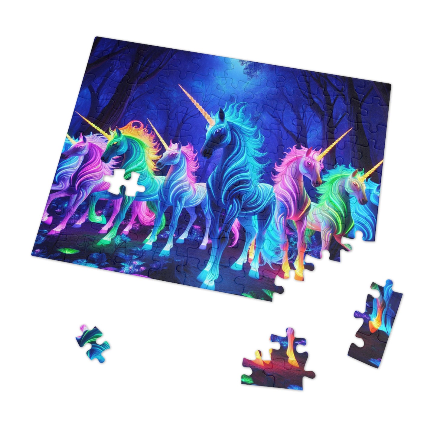 Neon Herd. - Neon Unicorns Puzzle