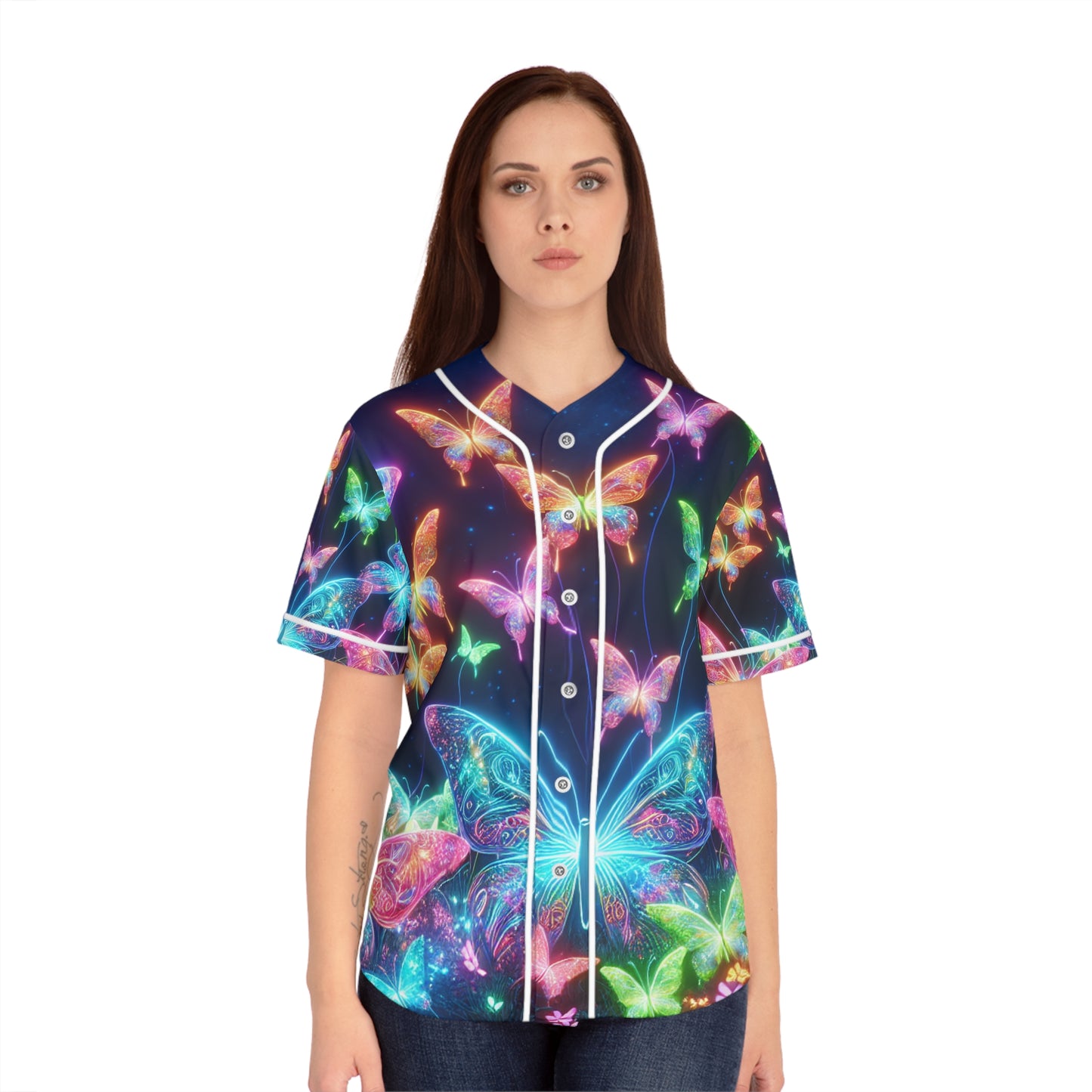 'The Illuminated Flight' Neon Butterflies Womans Jersey