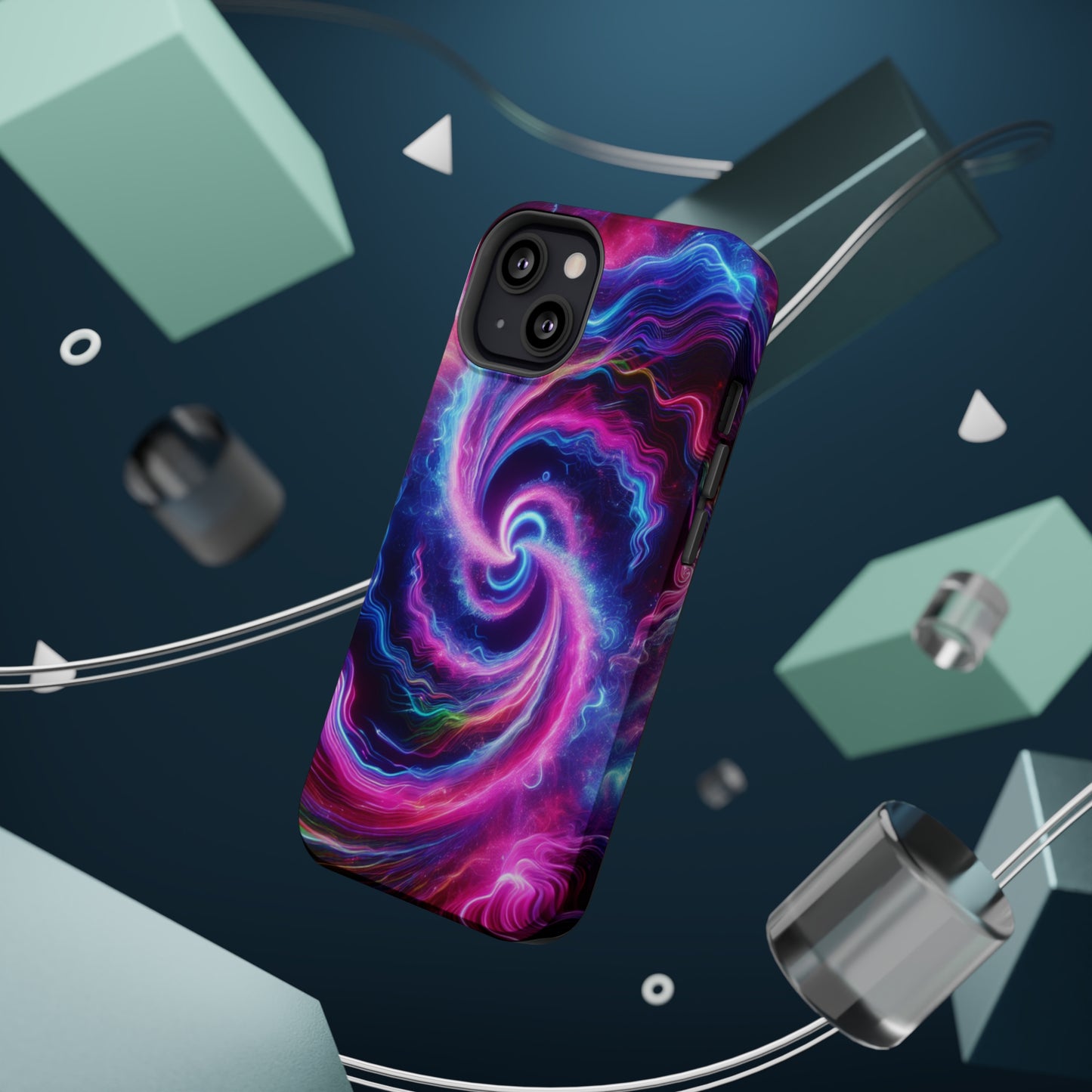 Infinite Neon Horizon Neon Trippy Infinity Patterns Premium Art Magsafe Magnet Tough IPhone 13 14 15 Pro Plus Max and Mini in Matte and Glossy Phone cases