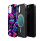 "Neon Gloomsprite Dance" Neon Butterflies and Mushrooms Premium Art Magsafe Magnet Tough IPhone 13 14 15 Pro Plus Max and Mini in Matte and Glossy Phone cases