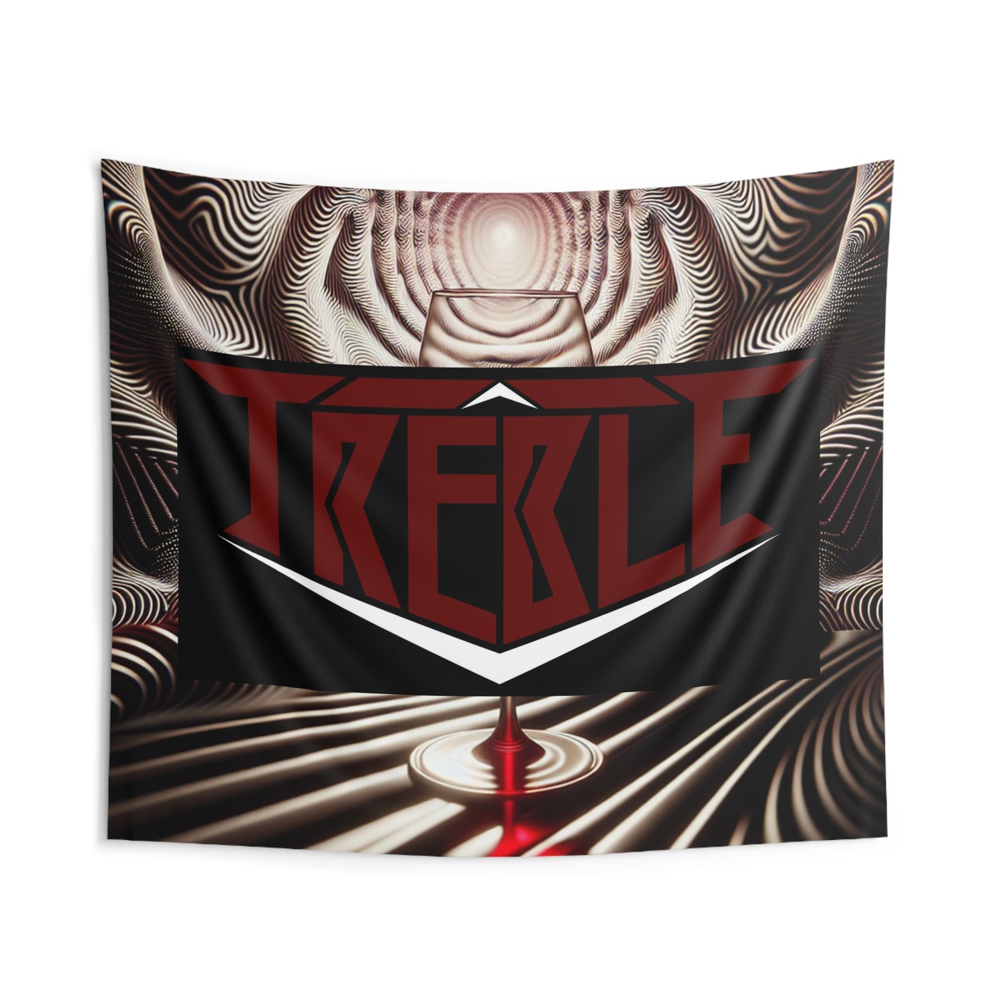 Treble Vino Void Vortex Red & Black Infinity Patterns Art Tapestry