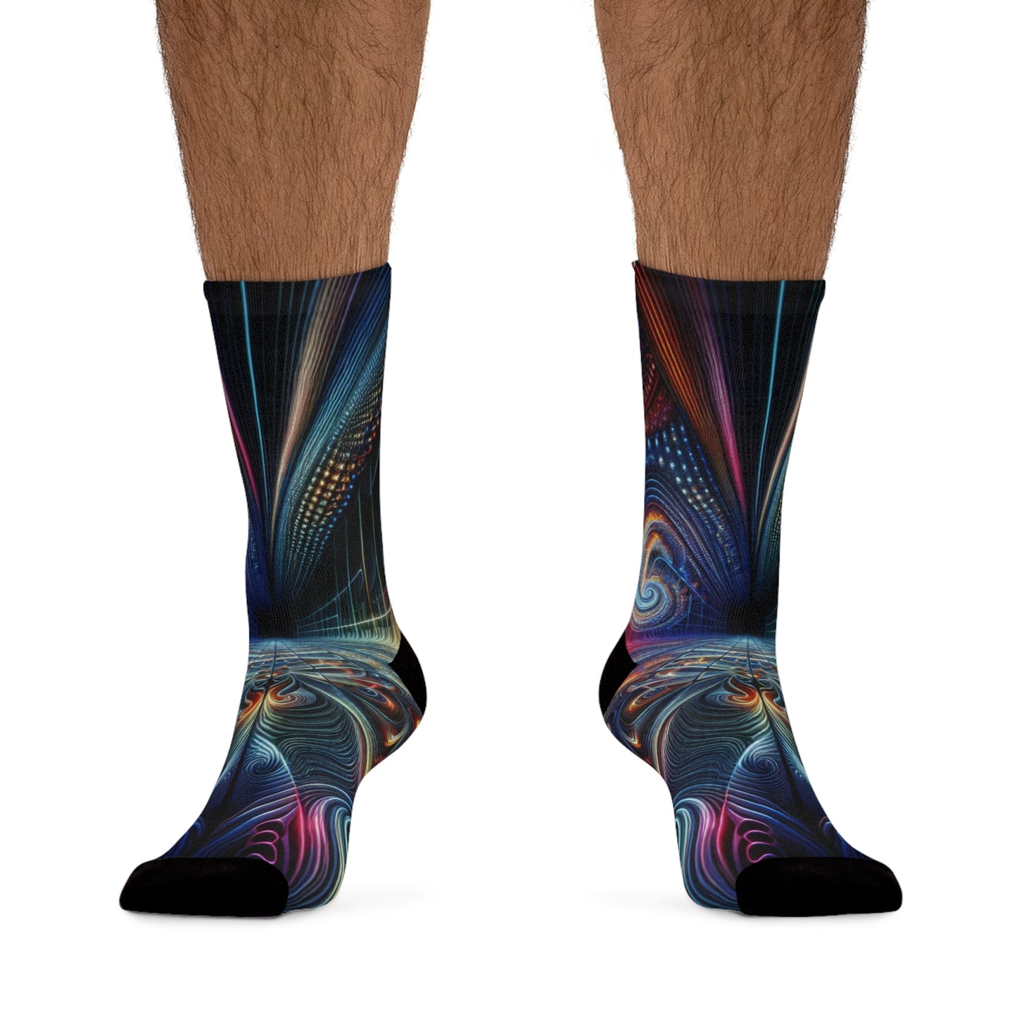 TDB Neon Infinity Oscillation. Trippy Recycled Poly Socks