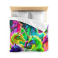 Alessandro di Vanetti - NEON Unicorns Microfiber Duvet Cover
