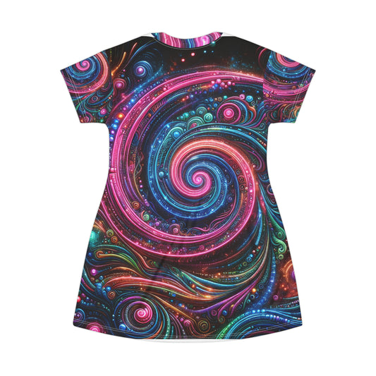 Interstellar Illuminations. Infinity Patterns Womans T Shirt Dress