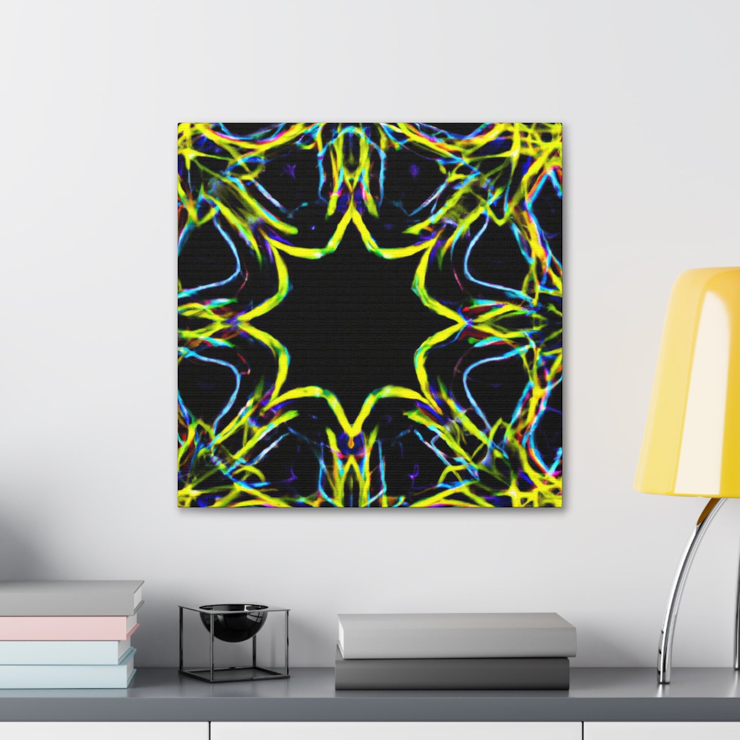 Vivid Neon Dreams of Infinity. Trippy Infinity Patterns Art Canvas