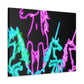 "Neon Paradise: A Unicorn Escapade" NEON Unicorns Art Canvas