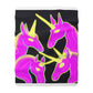 "Rainbow Illusions" - NEON Unicorns Art Sherpa Blanket
