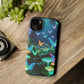 "Neon Meadow" Neon Butterflies and Mushrooms Premium Art Magsafe Magnet Tough IPhone 13 14 15 Pro Plus Max and Mini in Matte and Glossy Phone cases