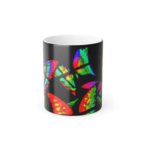 "Butterfly Brilliance" Neon Butterflies 11oz Color Morphing Mug