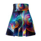 "Neon Rainbow Dreamers" -NEON Unicorns Woman' Skater Skirt