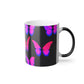 'Neon Hues of Splendor' Neon Butterflies 11oz Color Morphing Mug
