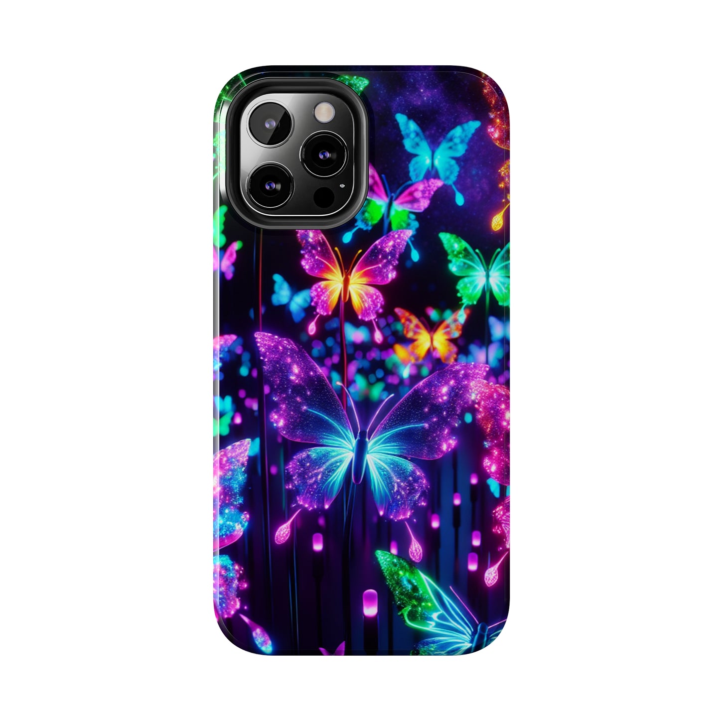 "Vibrance in Flight" NEON Butterflies Tough Phone Case