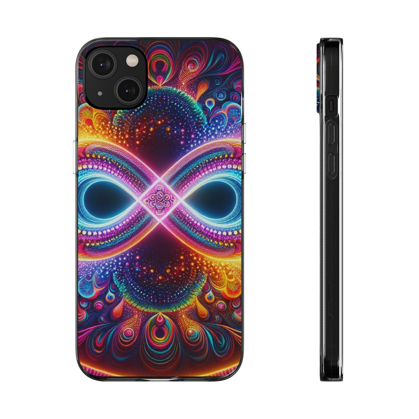 "Neon Psychedelic Infinity" Infinity Patterns Art Polycarbonate Phone Case