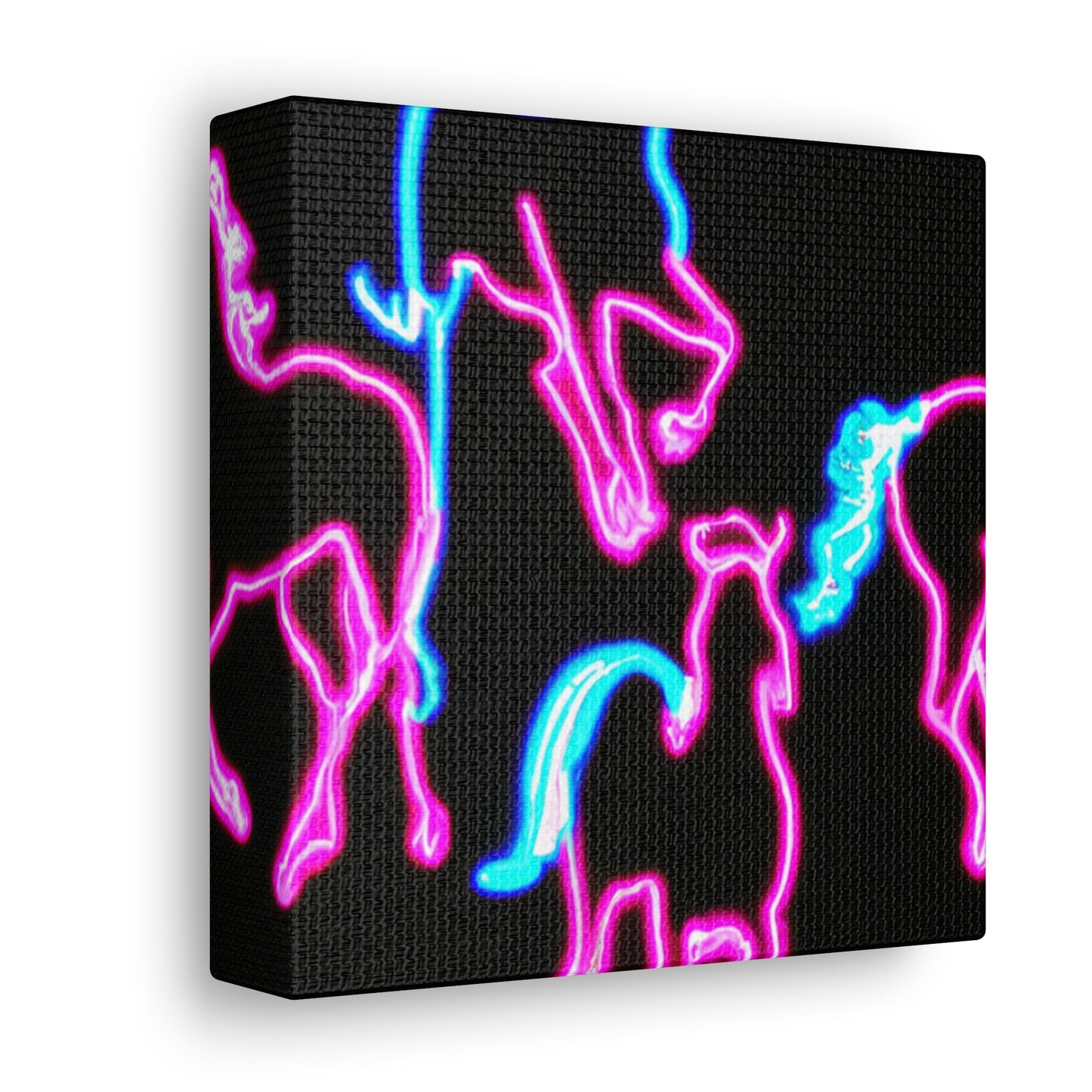 "Enchanted Fluorescence" NEON Unicorns Art Canvas
