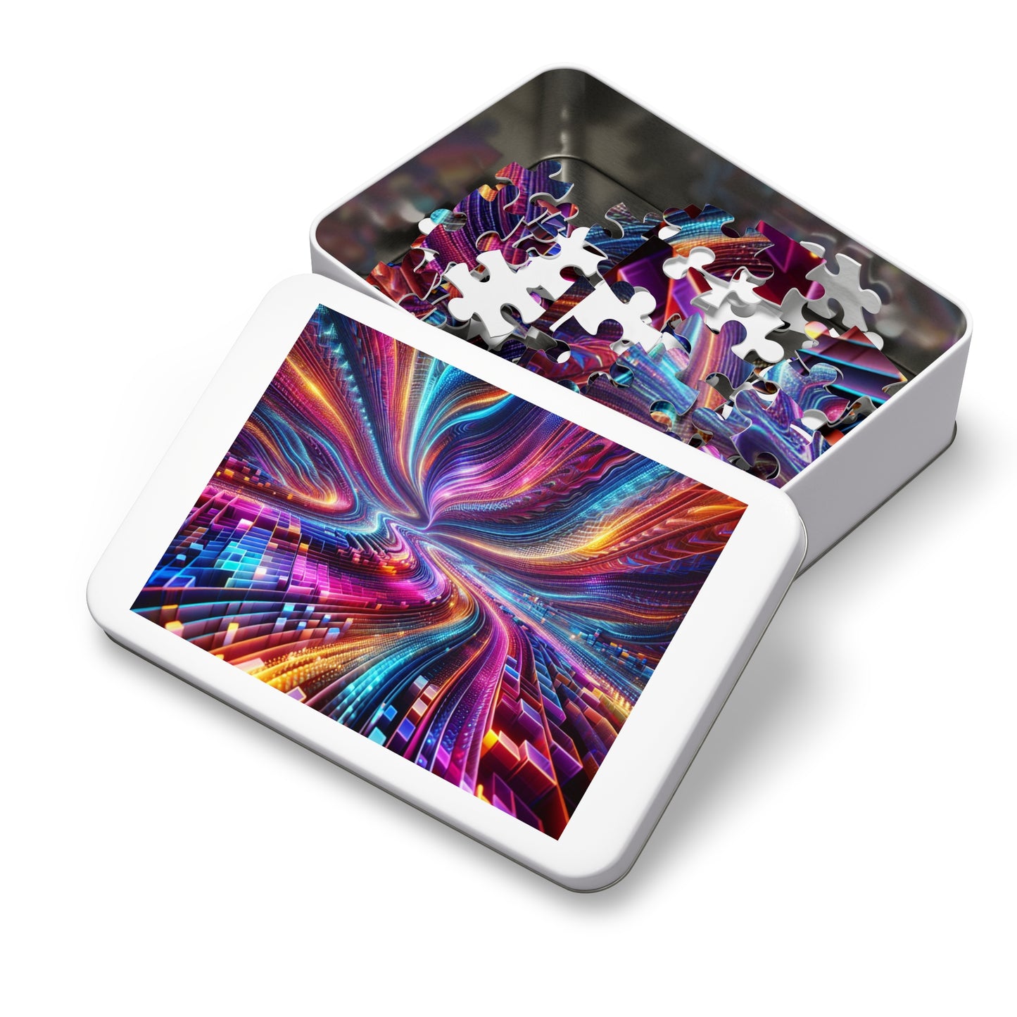 NeonInfinityVibe. - Neon Trippy Infinity Patterns Puzzle 30, 110, 252, and 1000 Pieces