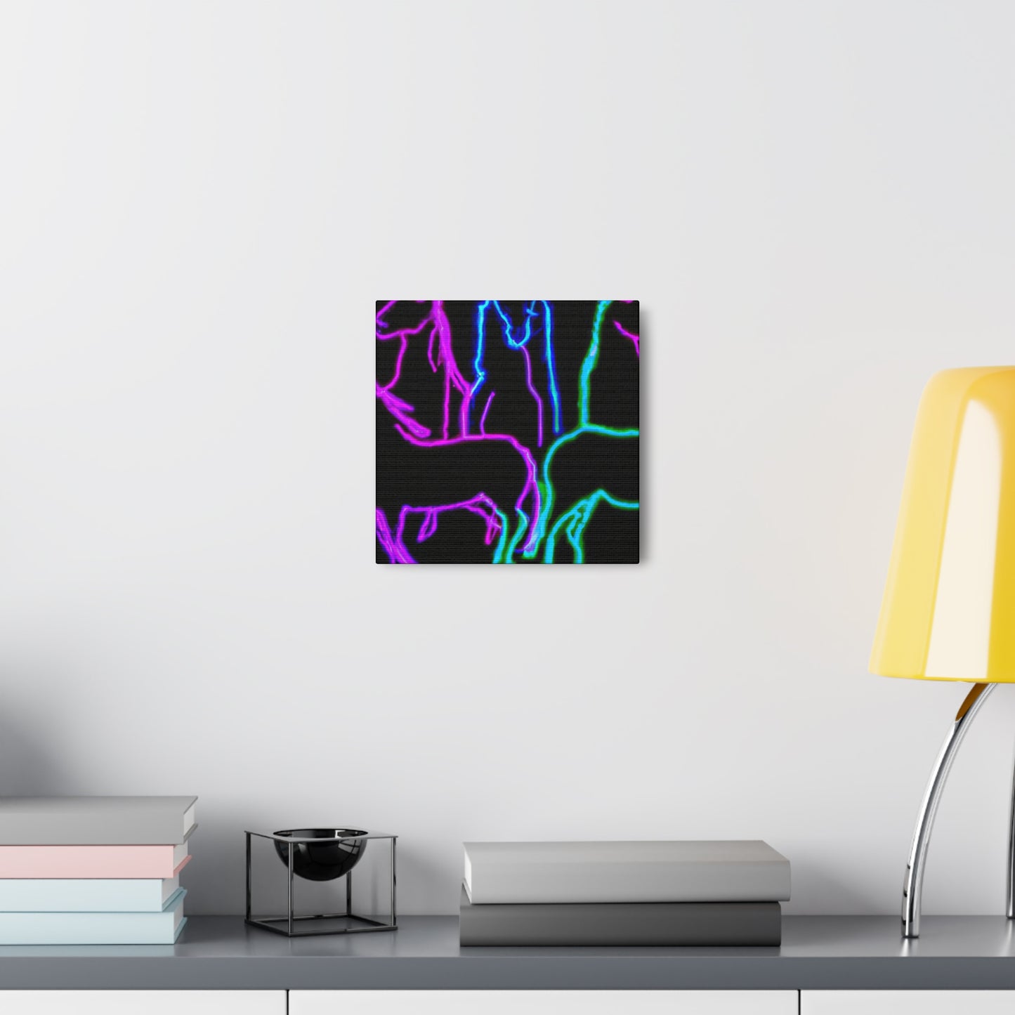 Vibrant Neon Unicornscape. NEON Unicorns Art Canvas