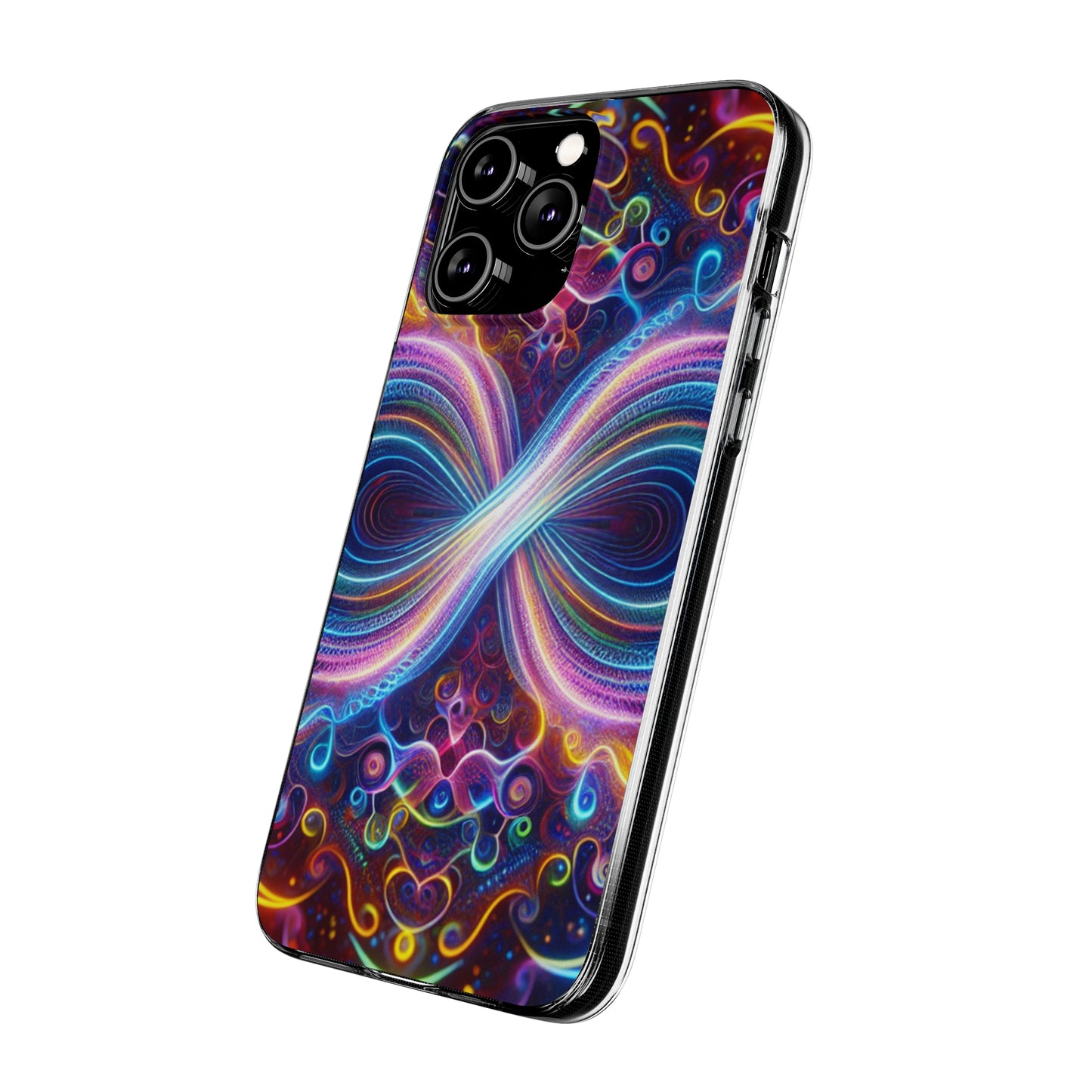 "Neon Infinity Bliss" Infinity Patterns Art Polycarbonate Phone Case