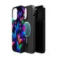 "Vibrant Neon Flutter" Neon Butterflies Premium Art Magsafe Magnet Tough IPhone 13 14 15 Pro Plus Max and Mini in Matte and Glossy Phone cases