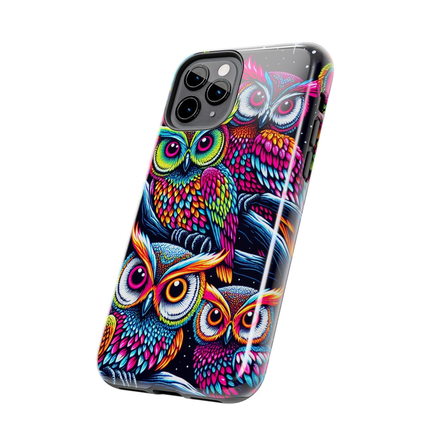 "Neon Nocturne" NEON Owls Tough Phone Case