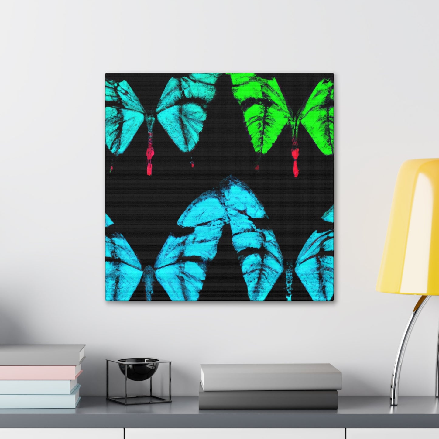 "Neon Butterfly Dreams" Neon Butterflies  Art Canvas